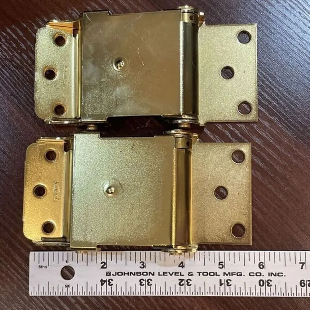 National Hardware N100-049 Satin Brass Double-Acting Spring Hinge 3‎ L x 3 W in.